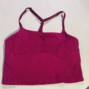 Lululemon Pink Ribbed Crop Top